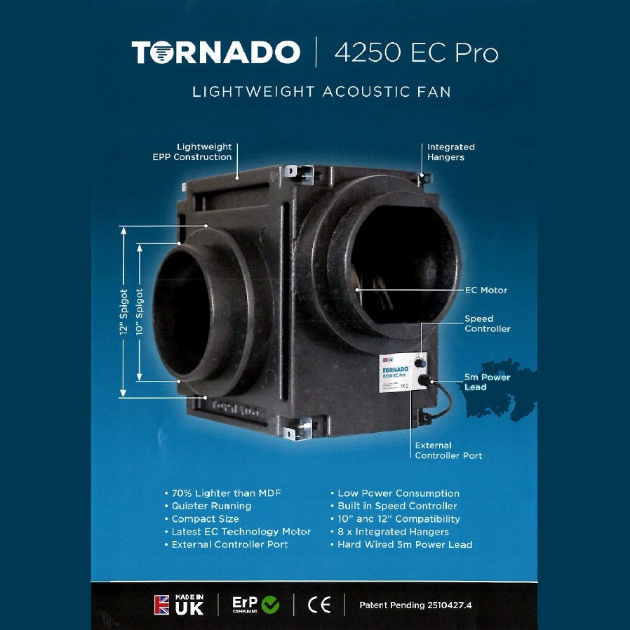 Tornado 4250 10" & 12" EC Foam Box Fan